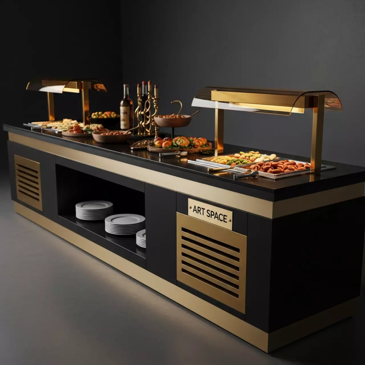 Аренда Фуршетные линии для входной группы в ресторане «Высота 5642» — ART SPACE