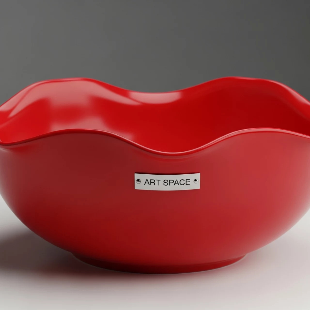 Аренда Фуршетный салатник красного цвета с волнистым краем 330х265х80 в Red Arena — ART SPACE