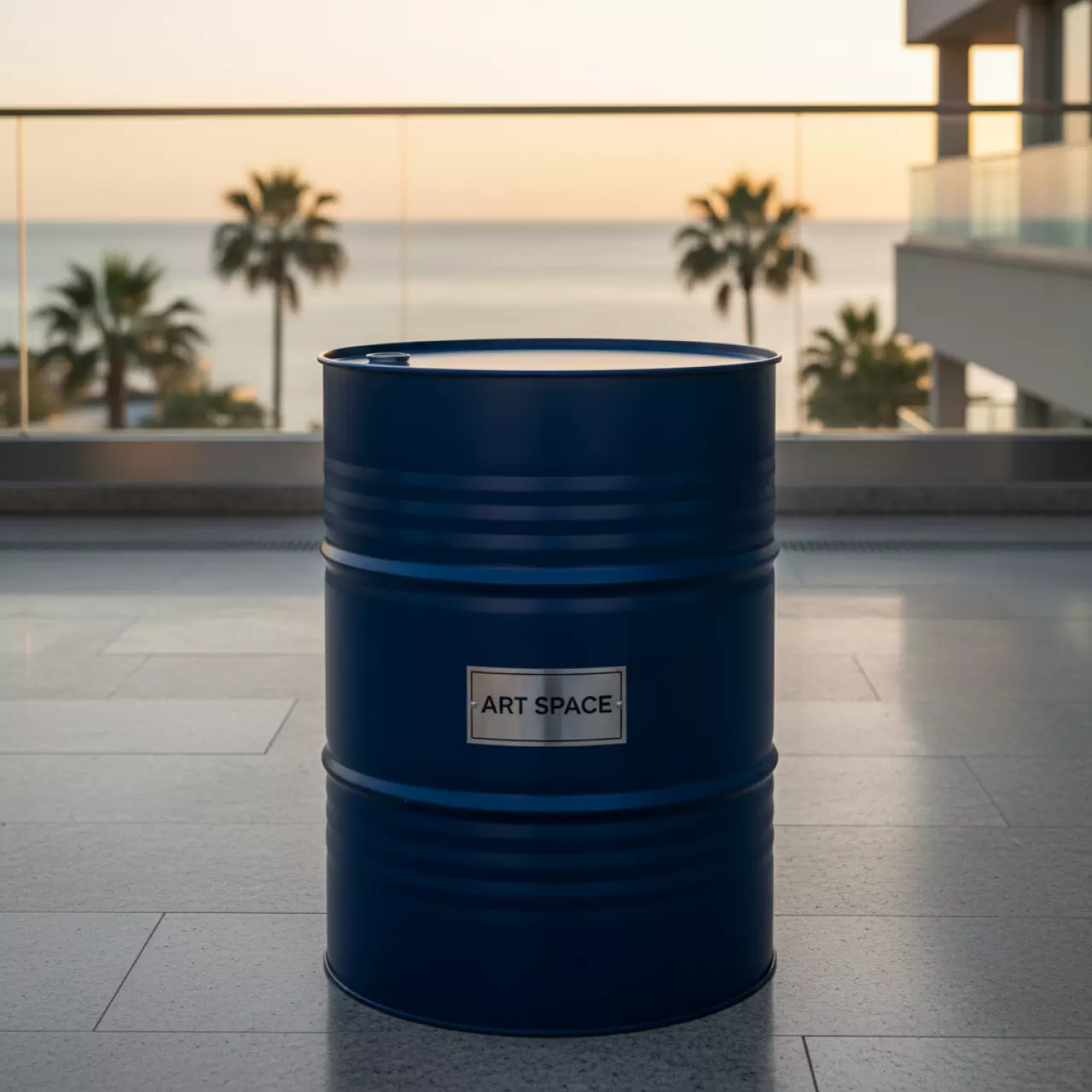 Аренда Фуршетный стол Barrel синий в Pullman Sochi Centre — ART SPACE