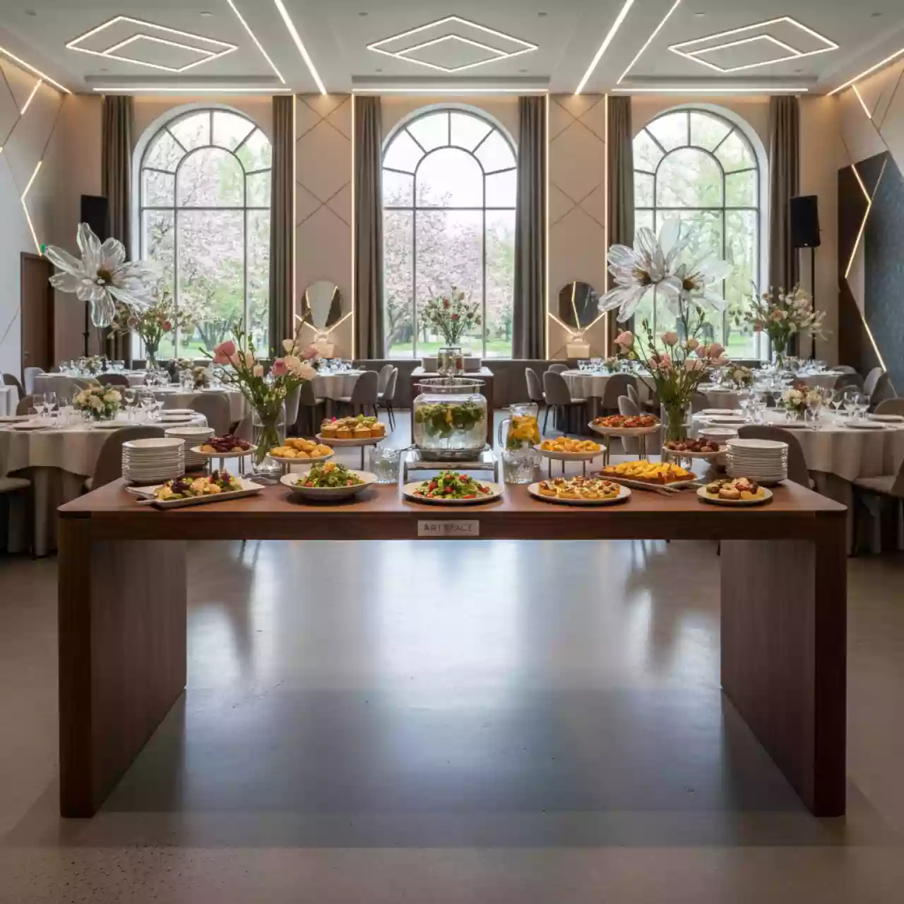 Аренда Фуршетный стол Black Natural в Университете «Сириус» — ART SPACE