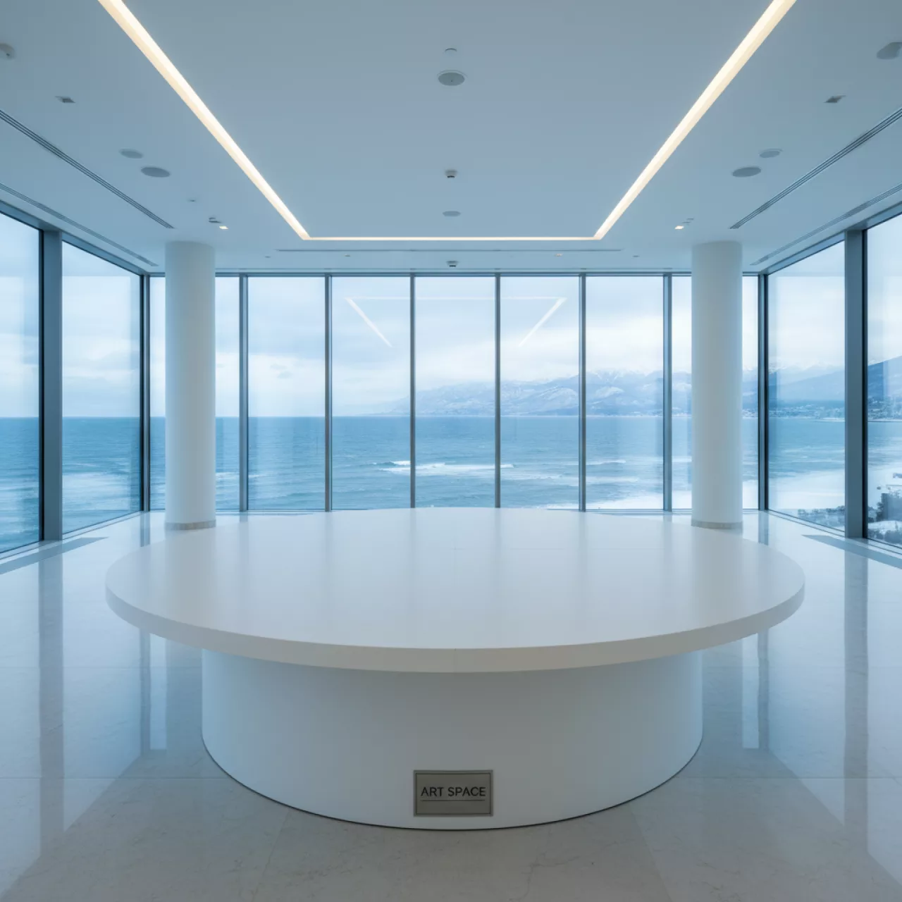 Аренда Фуршетный стол Circular White на Имеретинской набережной — ART SPACE