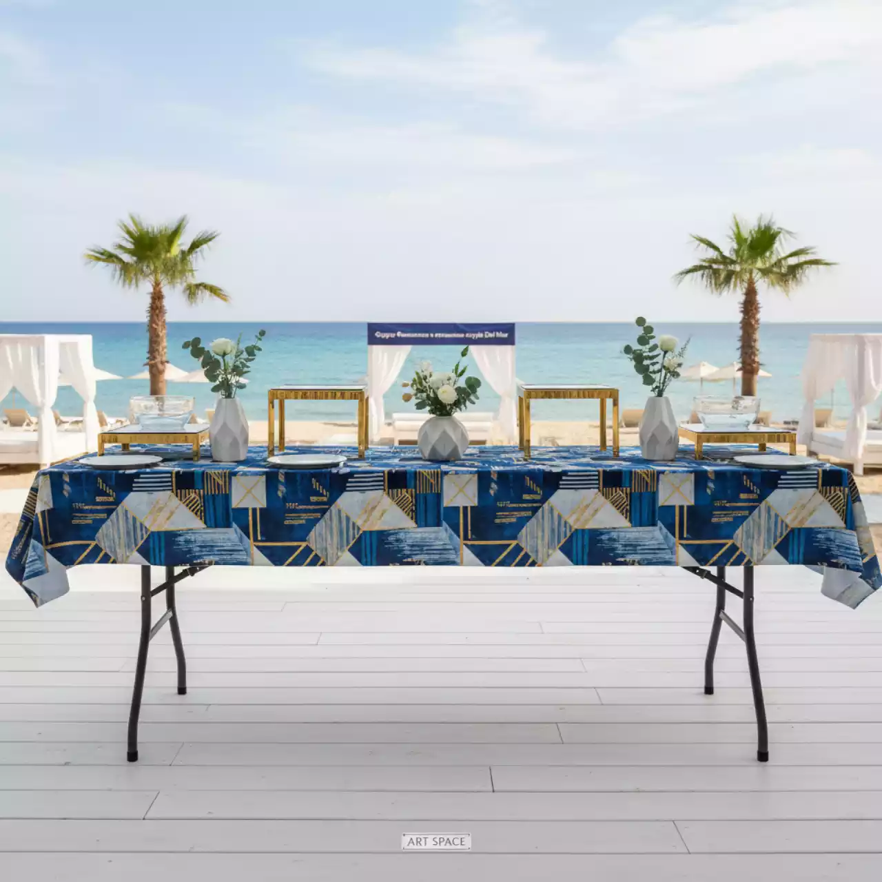 Аренда Фуршетный стол пластиковый 1,5 м в пляжном клубе Del Mar — ART SPACE