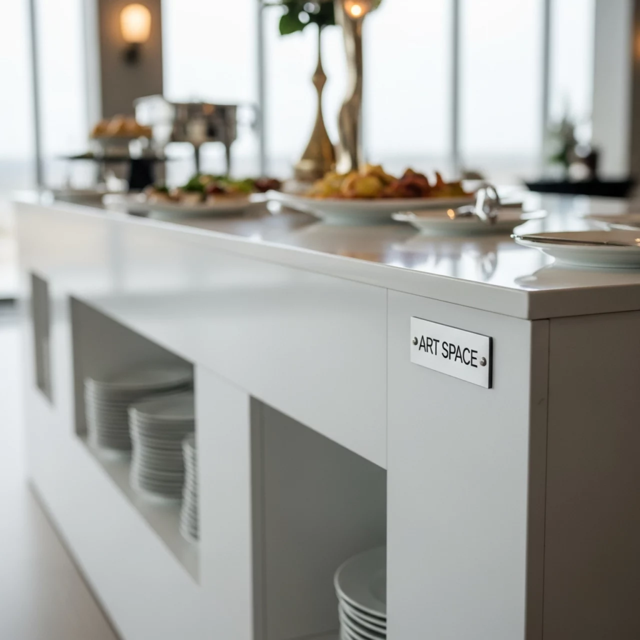 Аренда Фуршетный стол Rinfresco белый R4E 00014 в Green Flow Hotel — ART SPACE