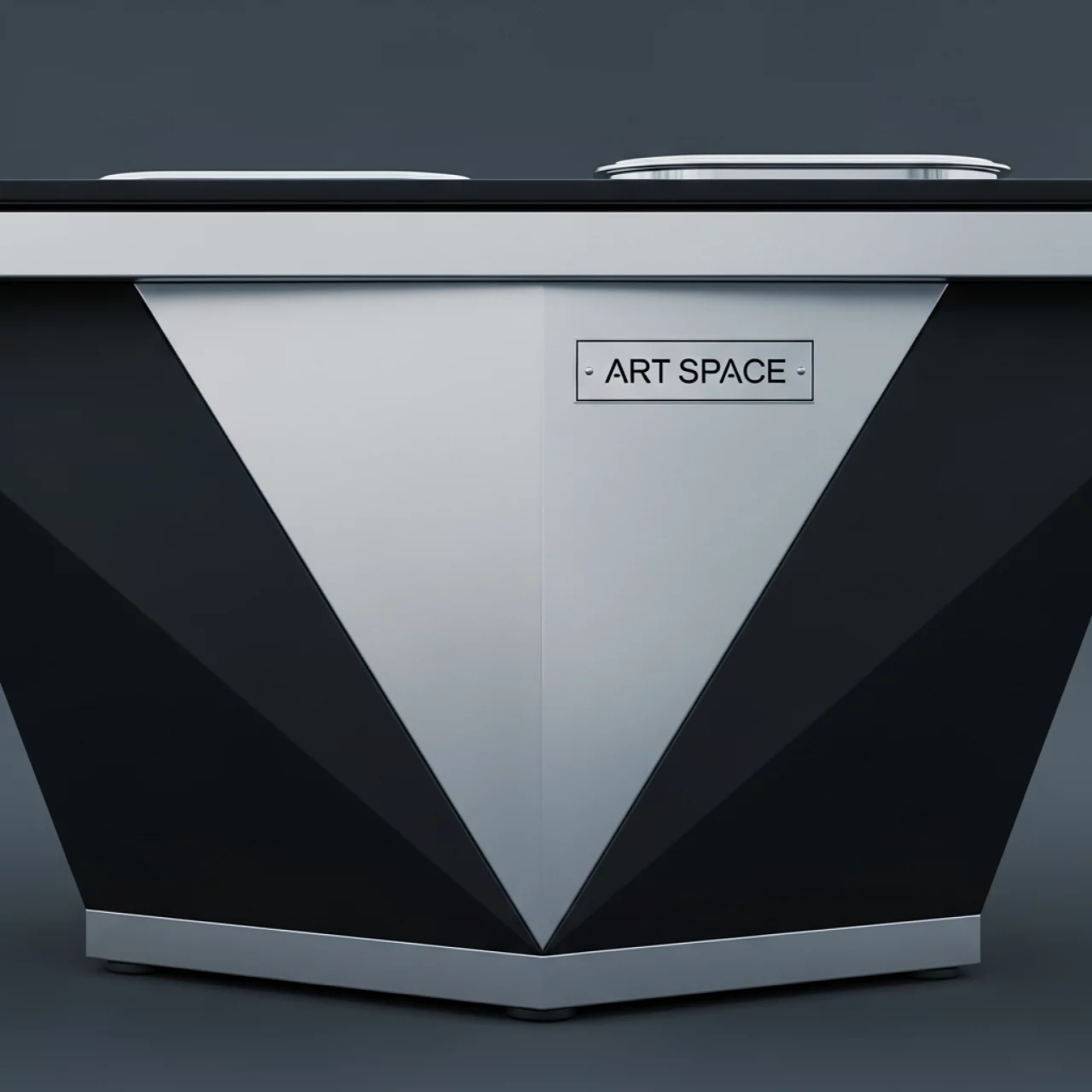 Аренда Фуршетный стол triangle silver black в Зимнем театре — ART SPACE