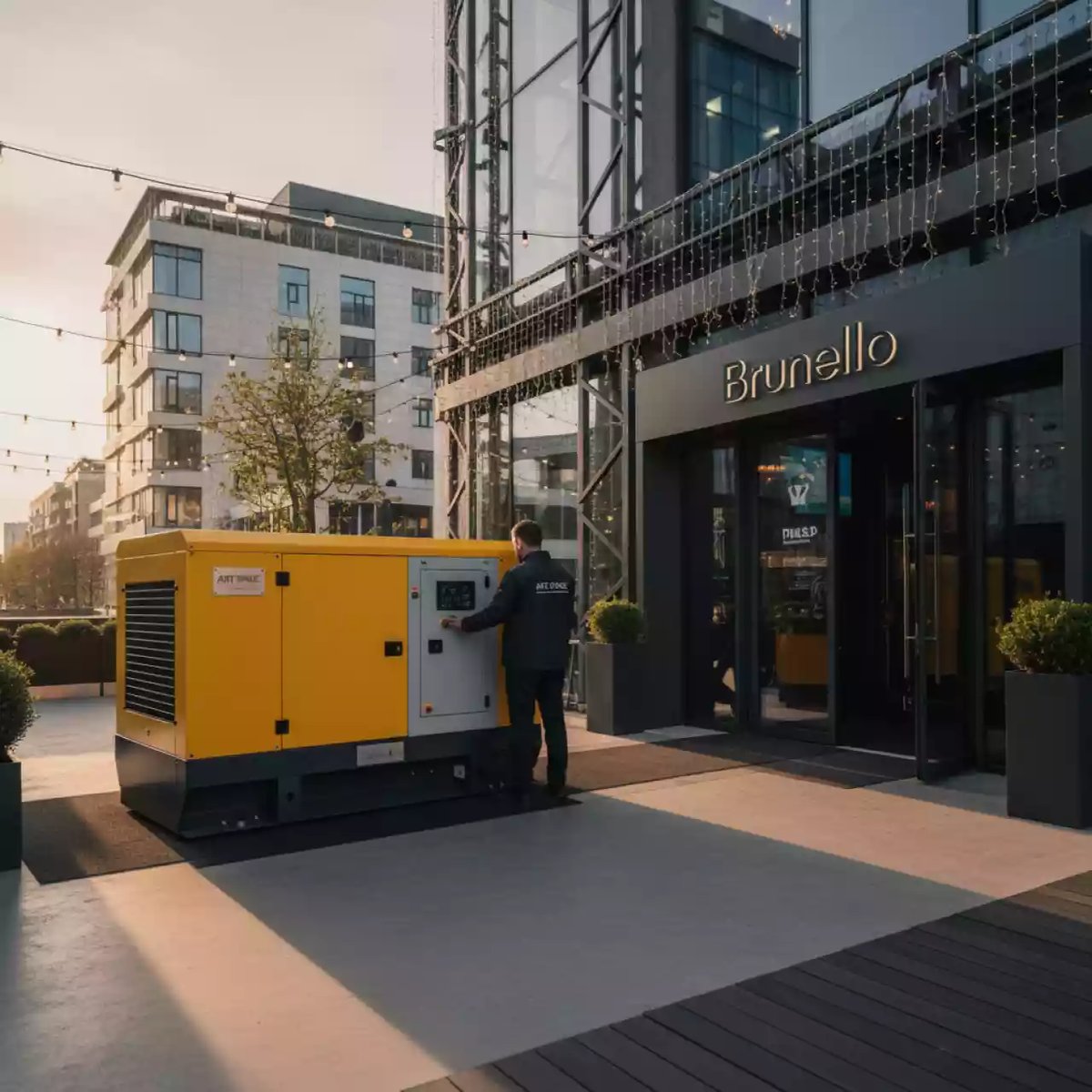 Аренда Генератор дизельный Atlas Copco QAS 300 в ресторане «Brunello» — ART SPACE