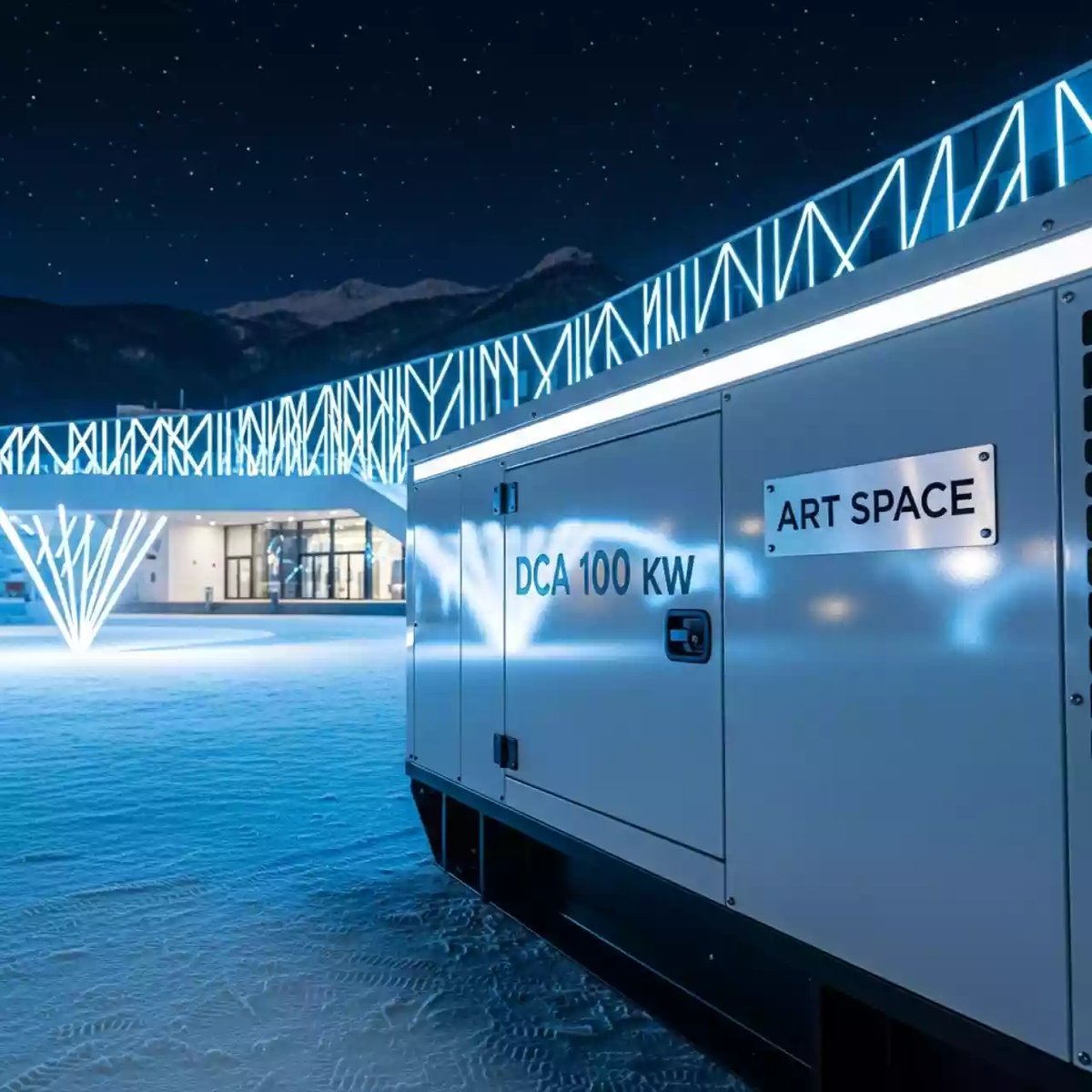 Аренда Генератор дизельный DCA 100 кВт в ледовом дворце «Роза Хутор» — ART SPACE
