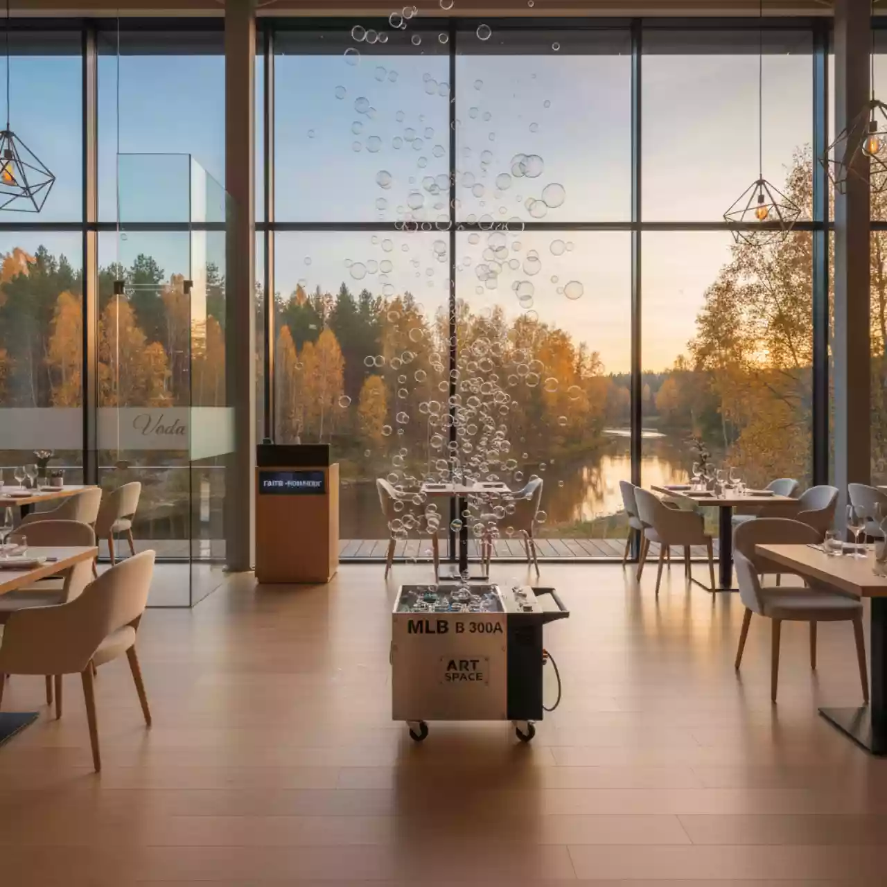 Аренда Генератор мыльных пузырей большой мощности MLB B 300A в ресторане «Voda» — ART SPACE