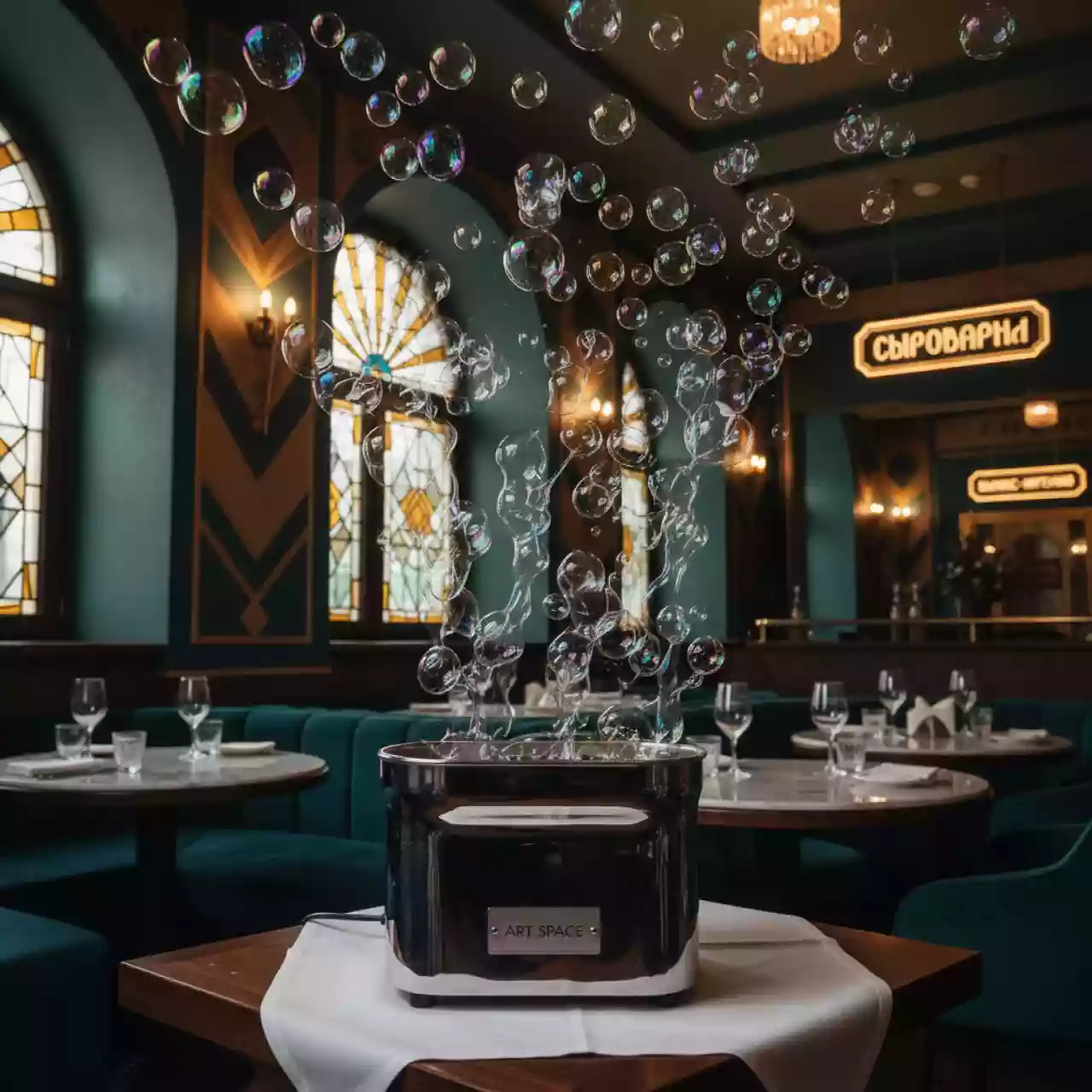 Аренда Генератор мыльных пузырей Involight BM300 в ресторане «Сыроварня» — ART SPACE