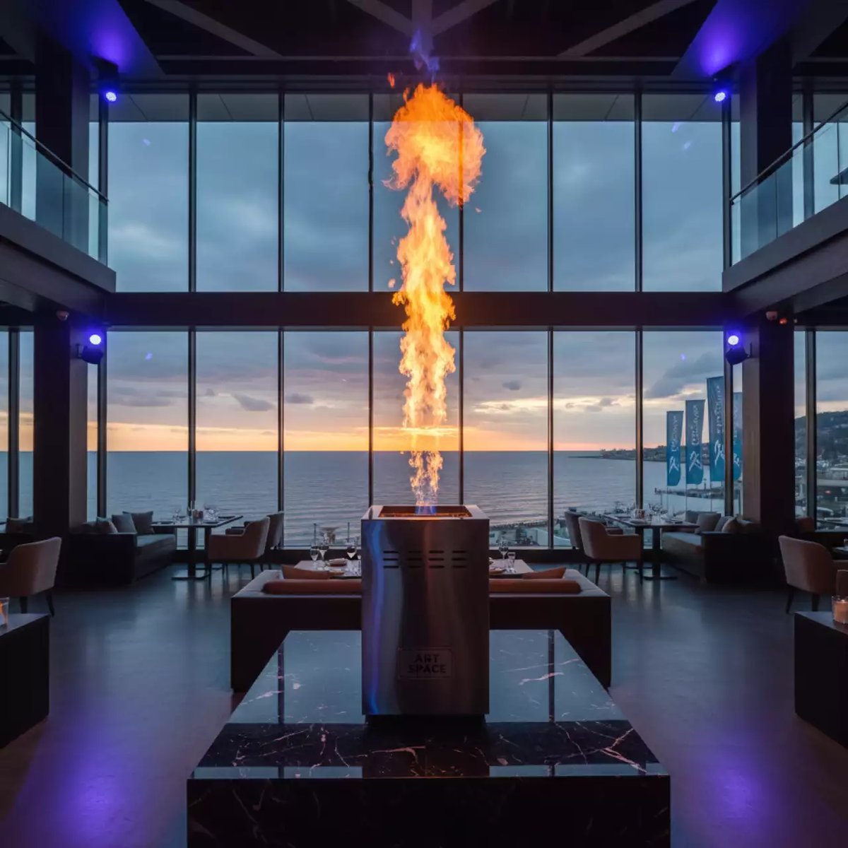 Аренда Генератор огня огненные вспышки в ресторане «Паруса» — ART SPACE