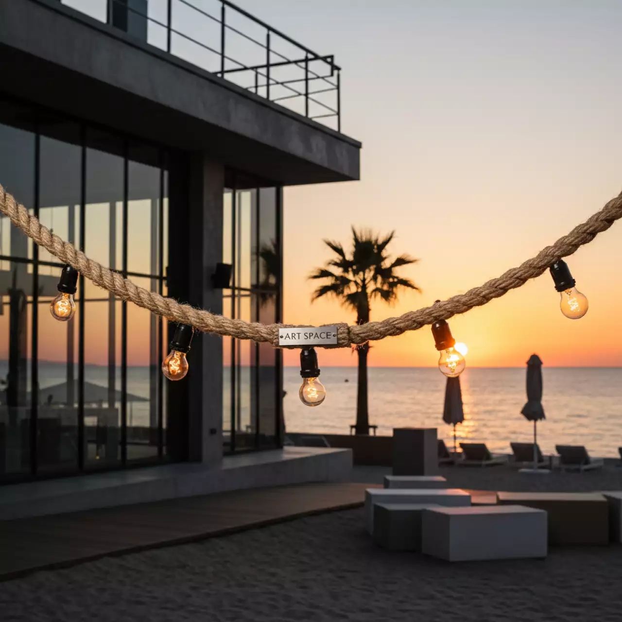 Аренда Гирлянда плетеная № 7 1 метр на пляже «Маяк» — ART SPACE