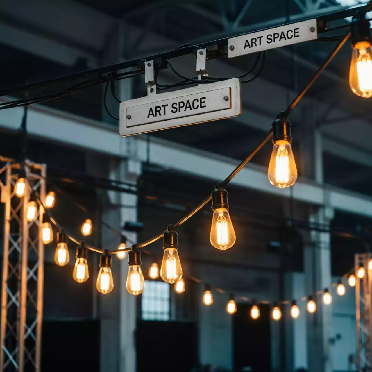 Аренда Гирлянда ретро для площадки в зале «Чайка» (Морпорт) — ART SPACE