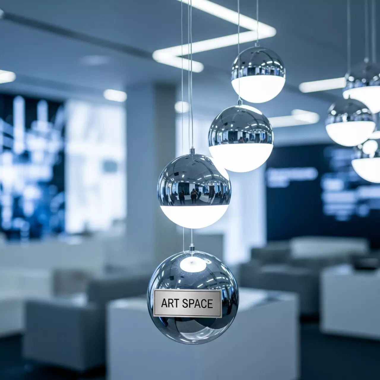 Аренда Гирлянда светодиодная из подсвеченных зеркальных шариков в Green Flow Hotel — ART SPACE