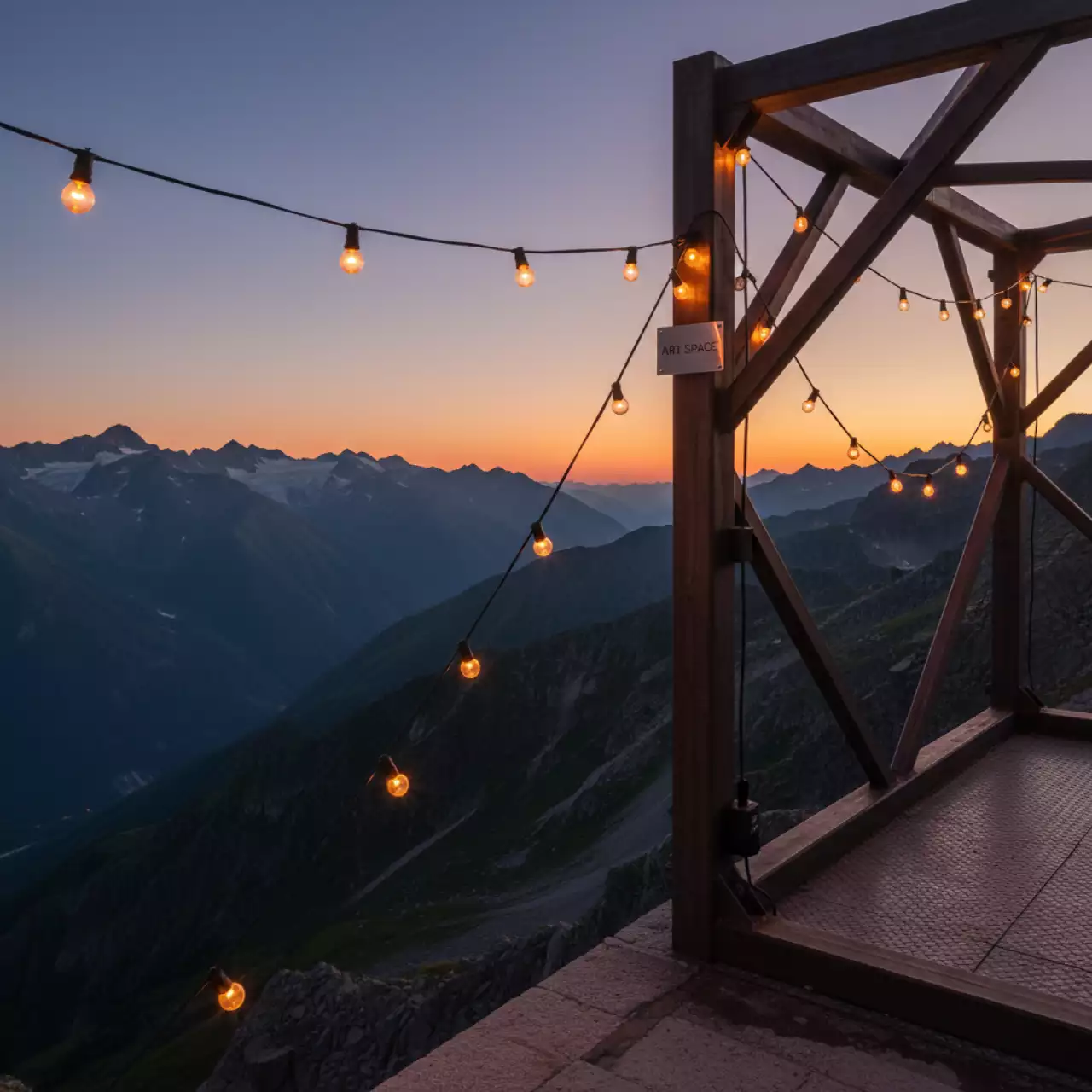 Аренда Гирлянда теплый белый 15 м на площадке Rosa Peak (2320м) — ART SPACE