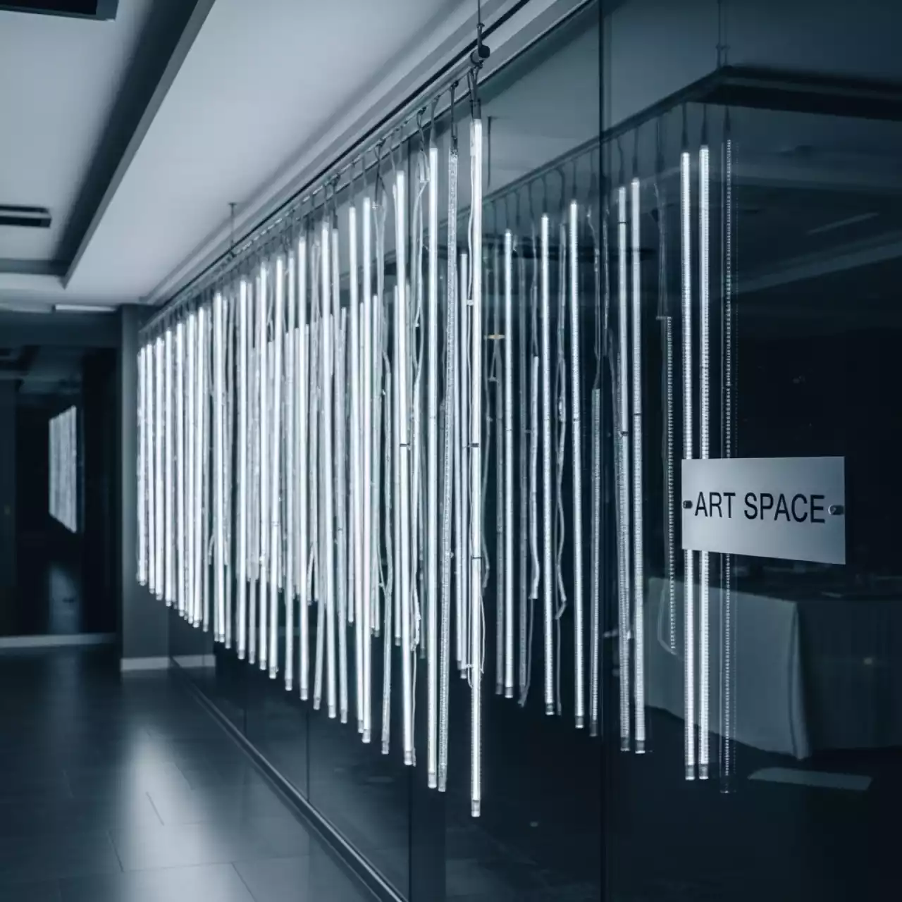 Аренда Гирлянда занавес электрическая 126 ламп холодный белый Winter Glade в Cosmos Sochi Hotel — ART SPACE