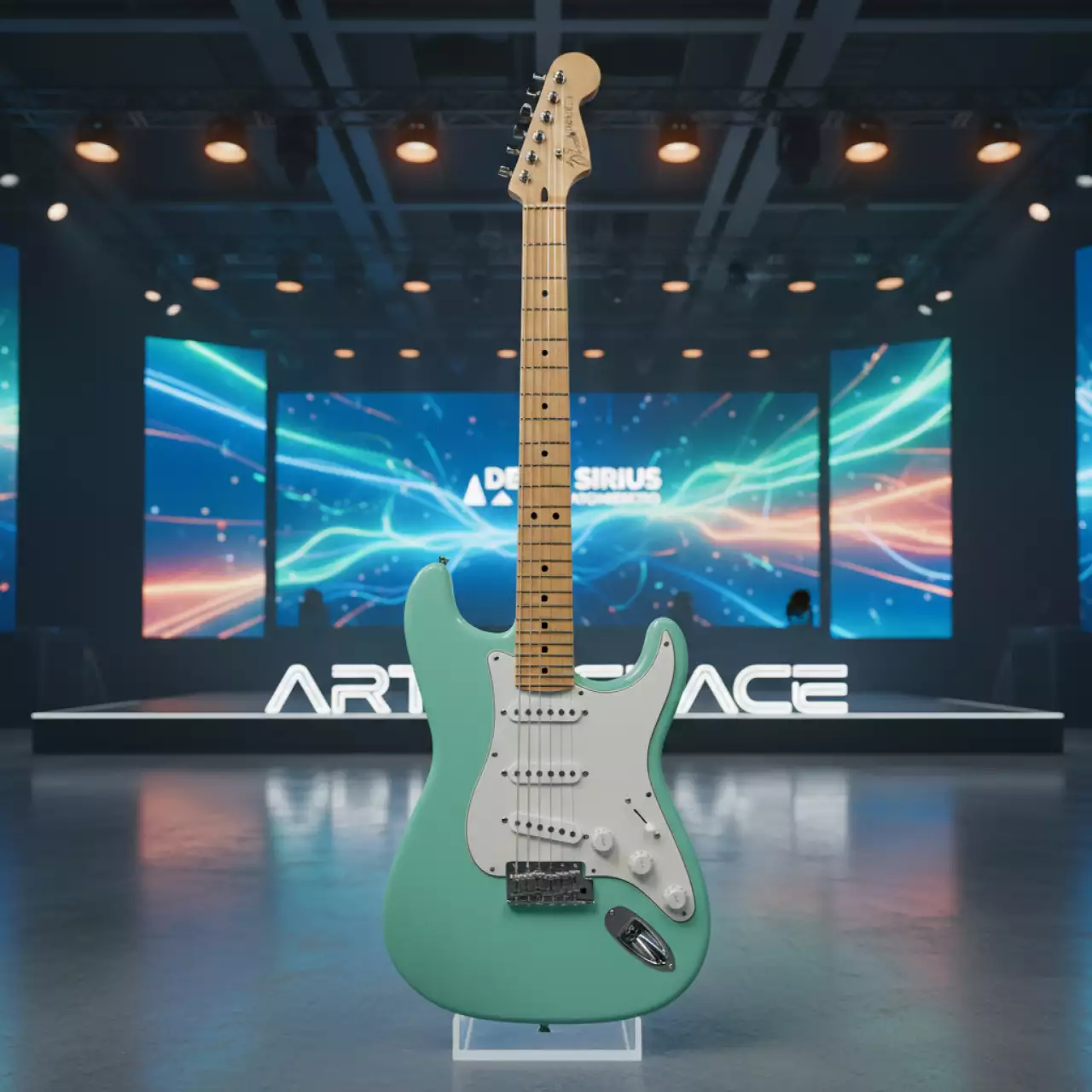 Аренда Гитара Fender American Deluxe Stratocaster Surf Green копия в Delta Sirius — ART SPACE