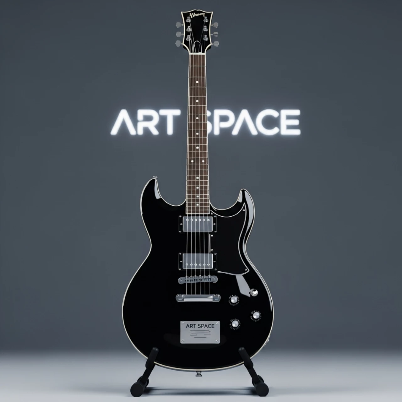 Аренда Гитара шестиструнная Squier Stratocaster черного цвета в Сочи Парк Отеле — ART SPACE