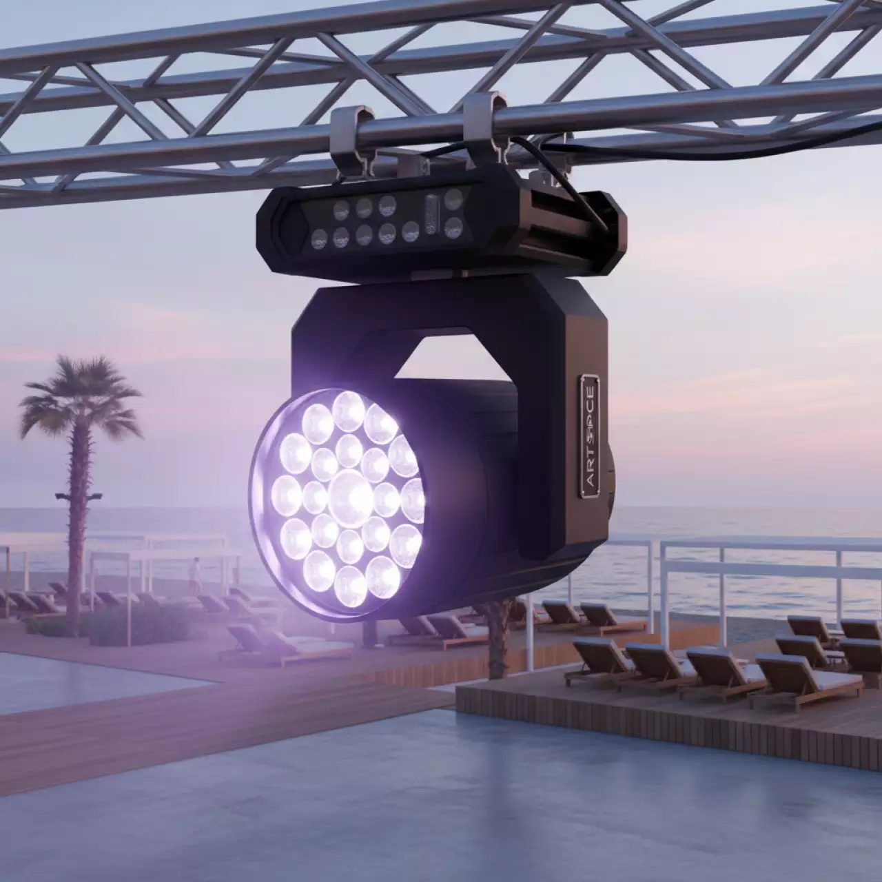 Аренда Голова вращающаяся Mini LED Wash на пляжных клубах Хосты — ART SPACE