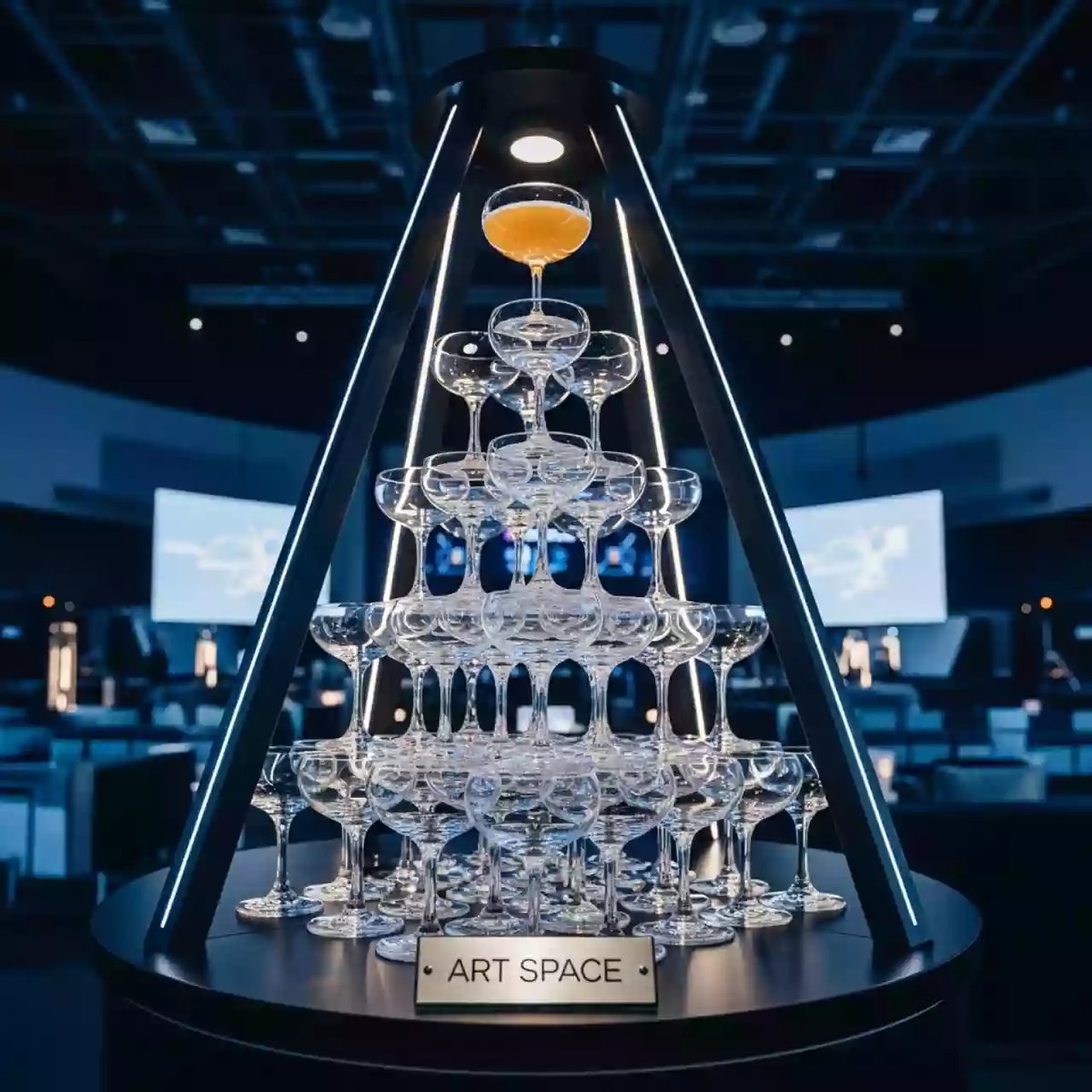 Аренда Горка шампанского на 55 персон в Ледовом дворце «Айсберг» — ART SPACE