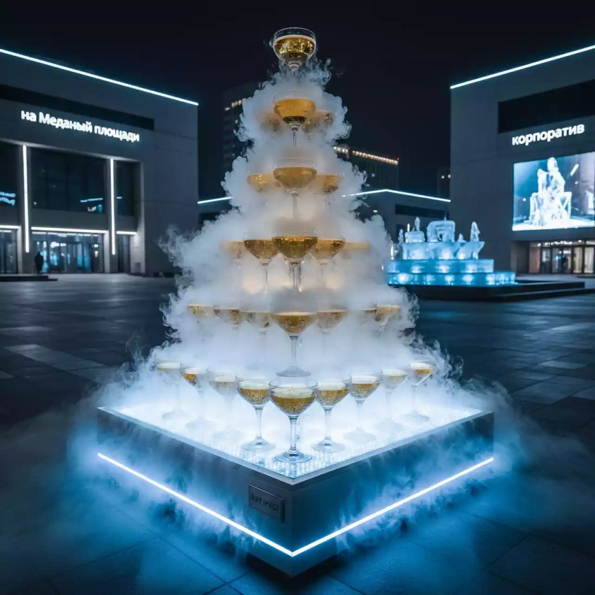 Аренда Горка шампанского на 84 персоны на Медальной площади — ART SPACE