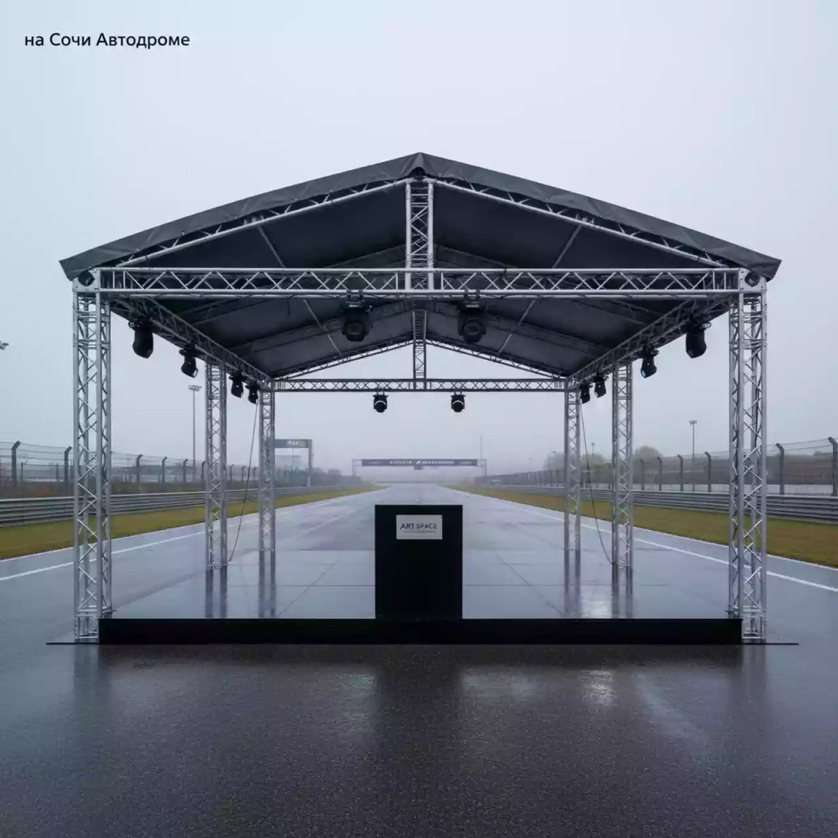 Аренда Граунд арочный 6х4 м для подиума на Сочи Автодроме — ART SPACE