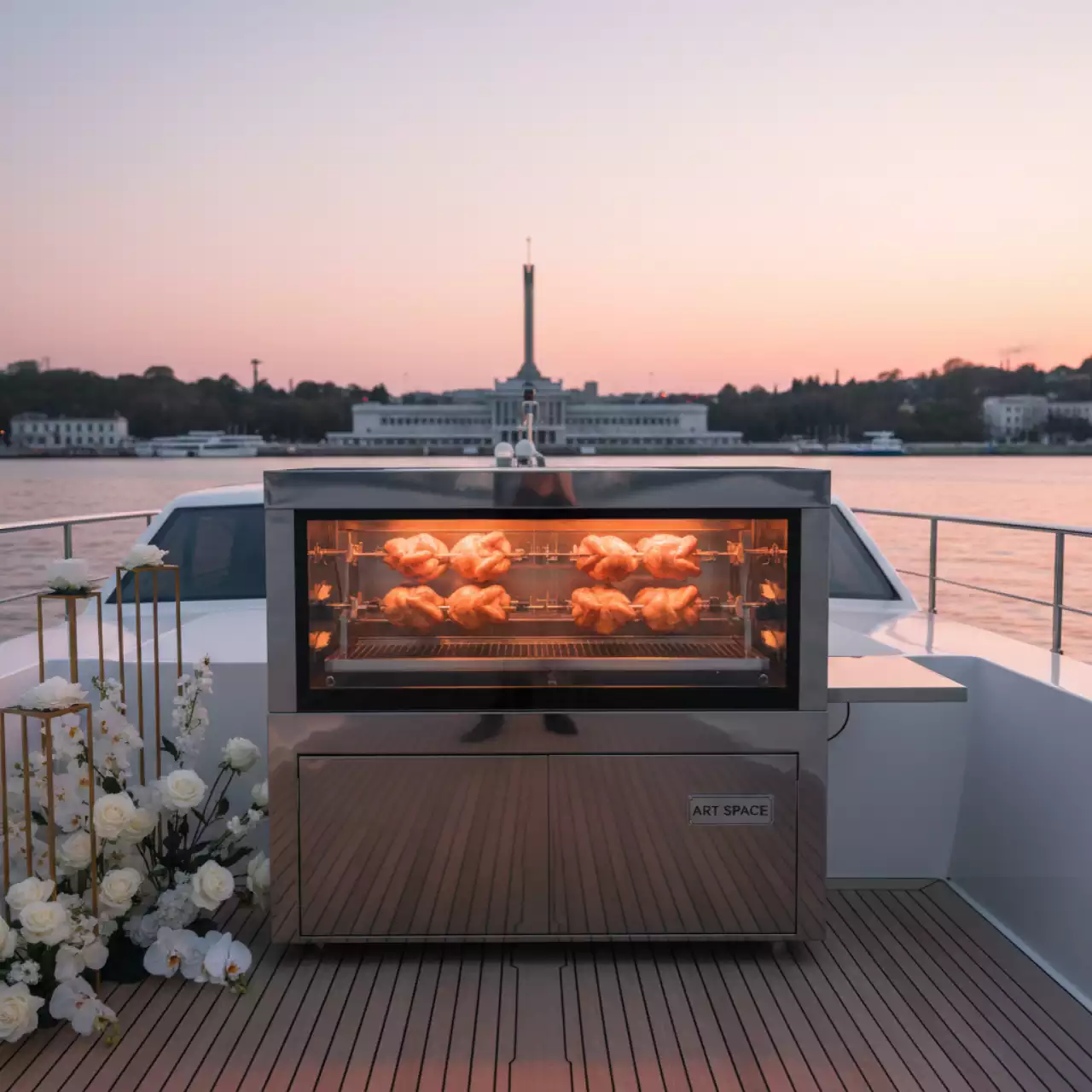 Аренда Гриль для кур на VIP теплоходе (Морпорт Сочи) — ART SPACE