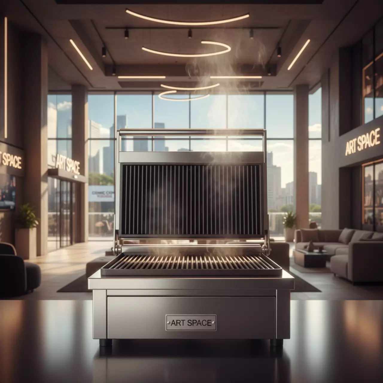 Аренда Гриль прижимной рифленый Hurakan HKN PE 34R в Panorama by Mercure — ART SPACE