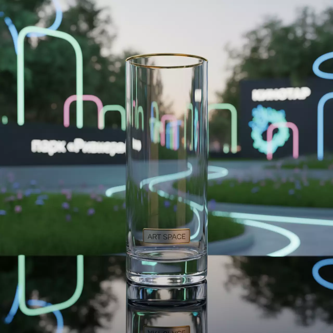 Аренда Хайбол Эванс прозрачный с золотым кантом в парке «Ривьера» — ART SPACE