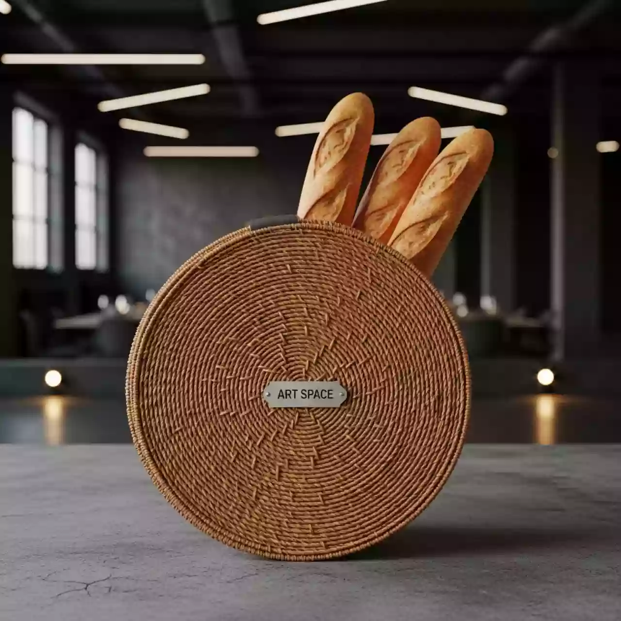Аренда Хлебная корзинка для багетов плетеная круглая со скосом Ирвинг 350х415 мм в комплексе «Дагомыс» — ART SPACE
