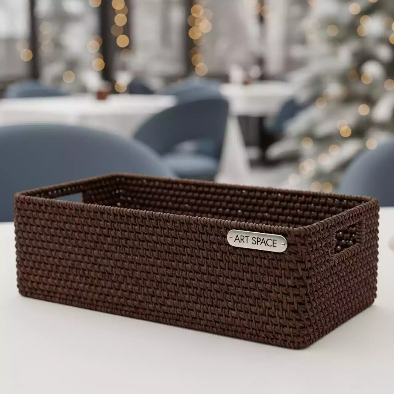 Аренда Хлебная корзинка плетеная прямоугольная коричневая Терхат 250х160 мм в ресторане «La Terrazza» — ART SPACE
