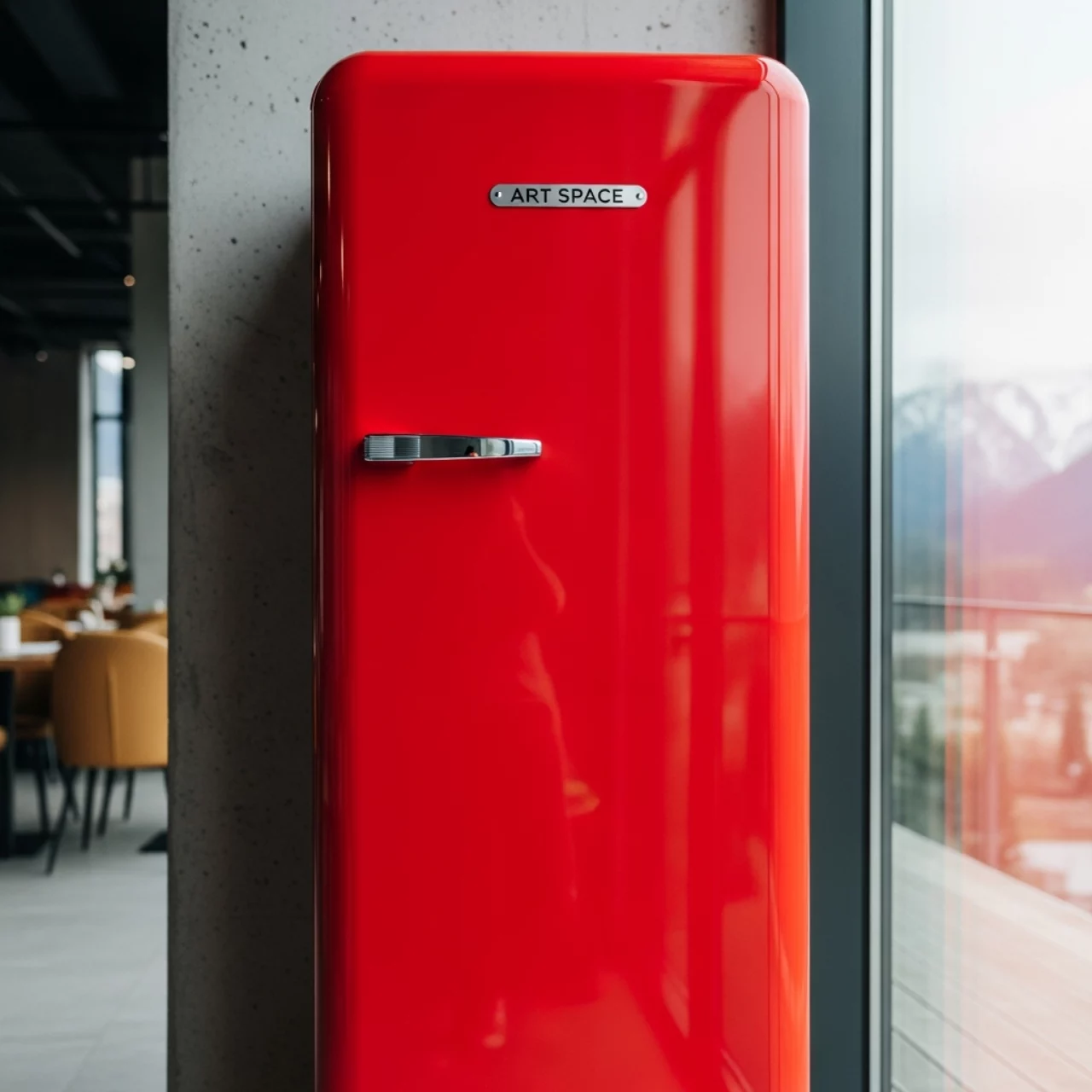 Аренда Холодильник Retro Red красный в ресторане «D.O.M» — ART SPACE
