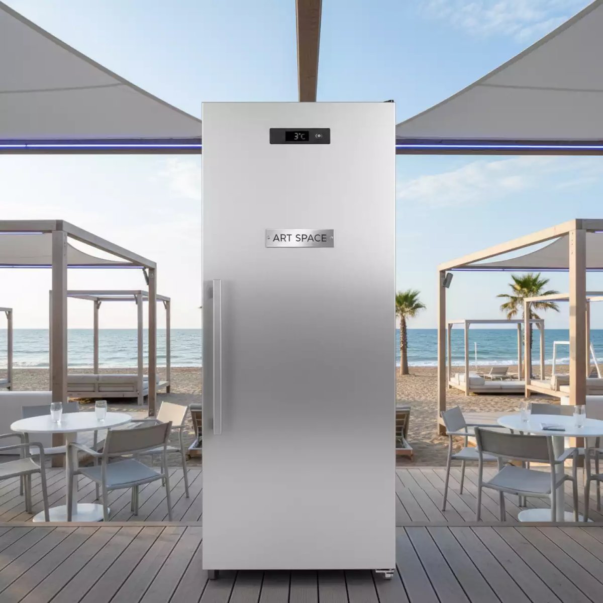 Аренда Холодильного шкафа Марихолодмаш Капри 0.5 МВ на пляже «Ривьера» — ART SPACE
