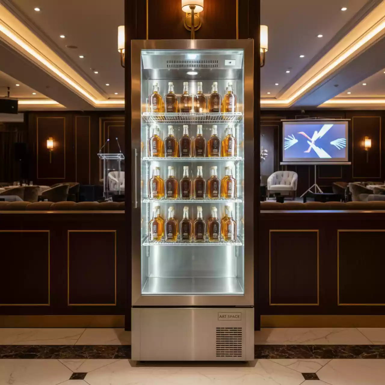 Аренда Холодильный шкаф 500 л с прозрачной дверью Polair в ресторане «Brunello» — ART SPACE