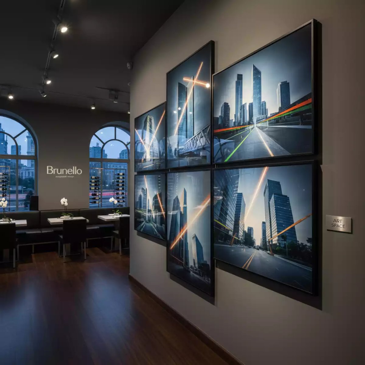 Аренда Холст Indorian глянцевый 380 г м² 1,52х30 м в ресторане «Brunello» — ART SPACE