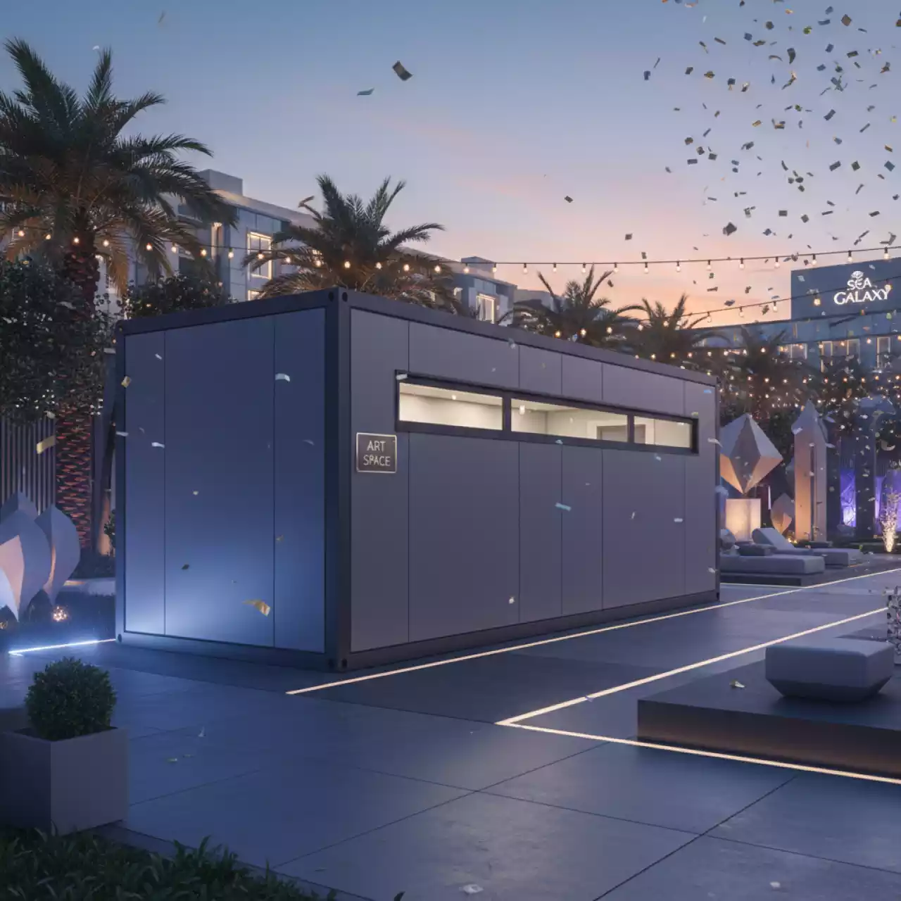 Аренда Хозблок Дарвин 4х6 серый в комплексе Sea Galaxy — ART SPACE