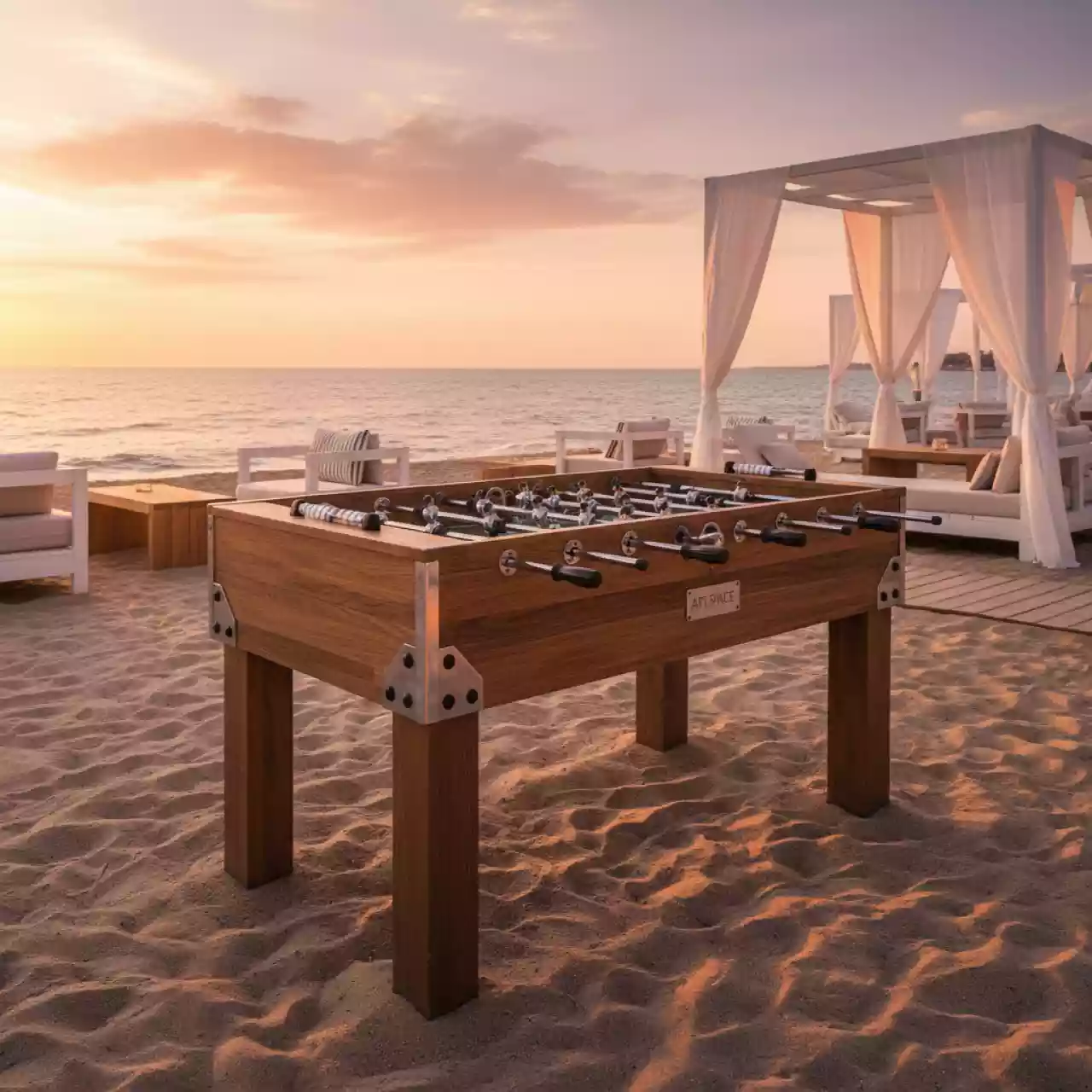 Аренда Игра настольная Футбол коричневая на пляже «Ривьера» — ART SPACE
