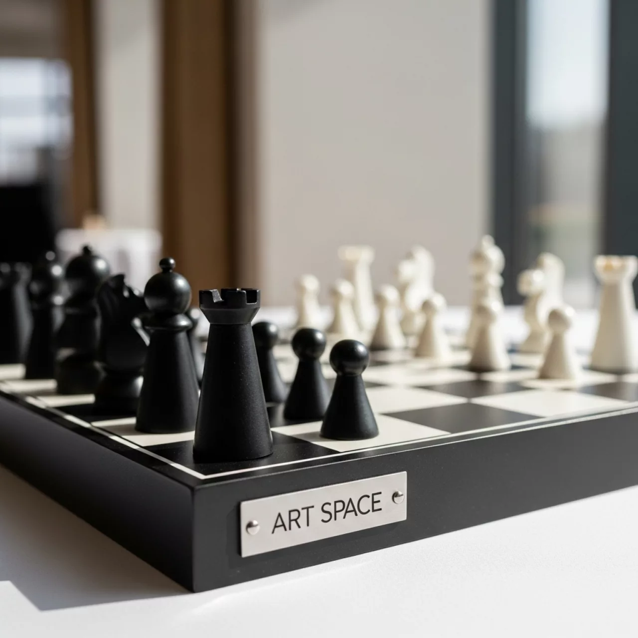 Аренда Игровое поле Черно белые фигуры 75х75 см модель 37237 в отеле «Богатырь» — ART SPACE