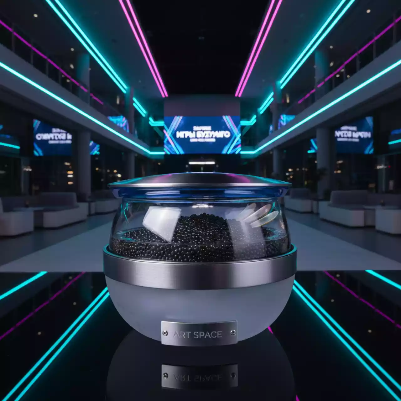 Аренда Икорница с крышкой и емкостью для льда 180 мл в комплексе Sea Galaxy — ART SPACE