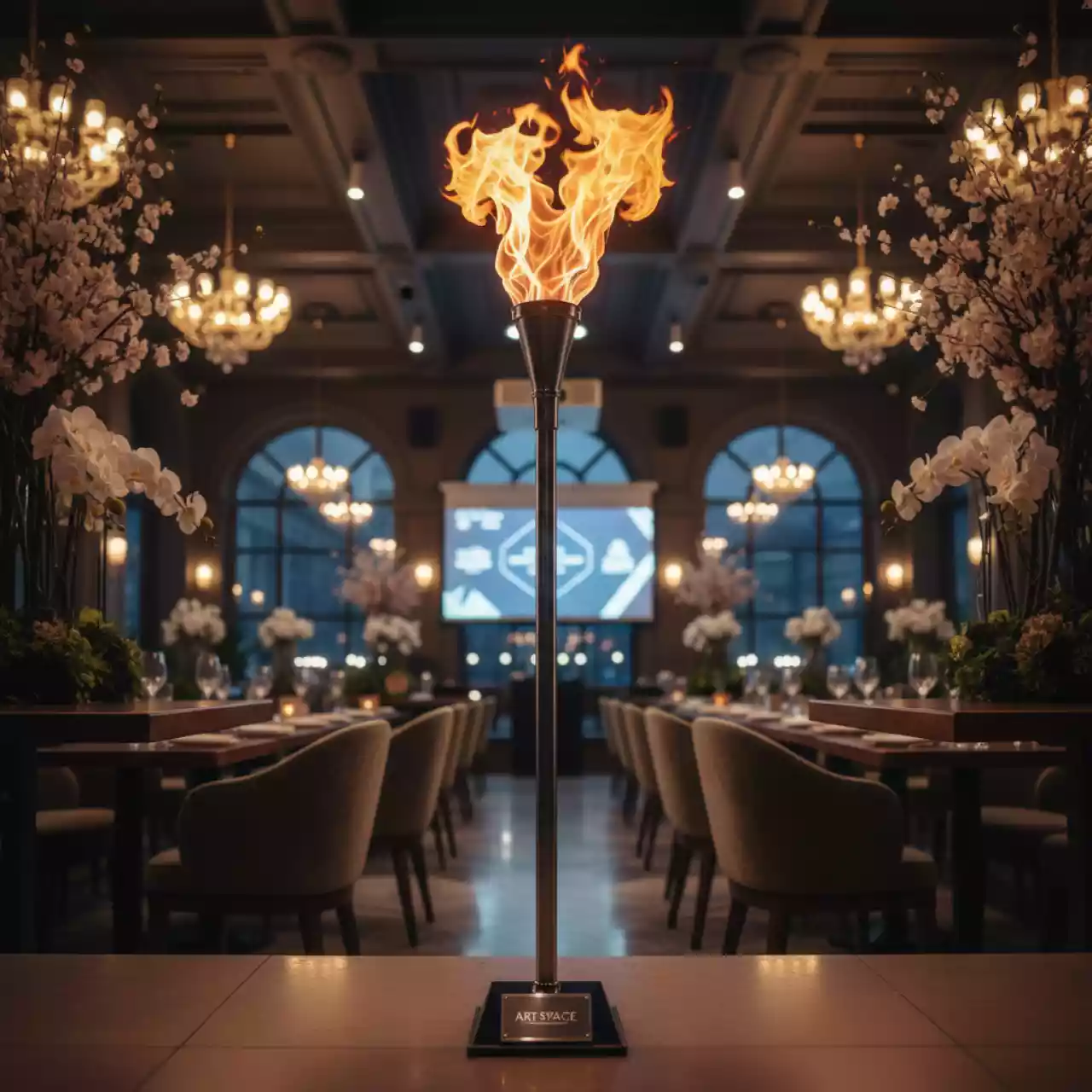 Аренда Имитация огня в факеле в ресторане «Магадан» — ART SPACE