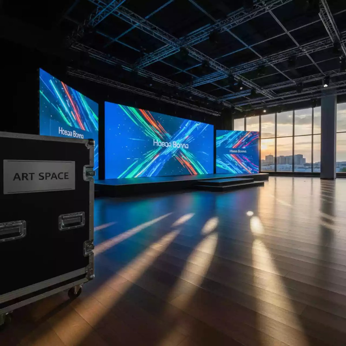 Аренда Информационные панели LCD и LED Sharp в МФК «Горный» — ART SPACE