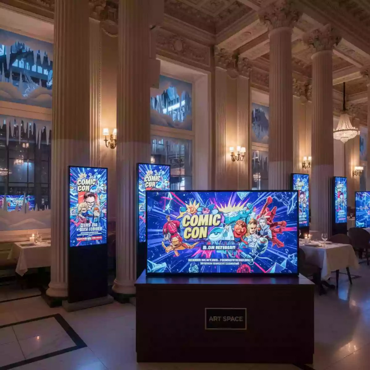 Аренда Информационные панели LCD и LED в ресторане «D.O.M» — ART SPACE