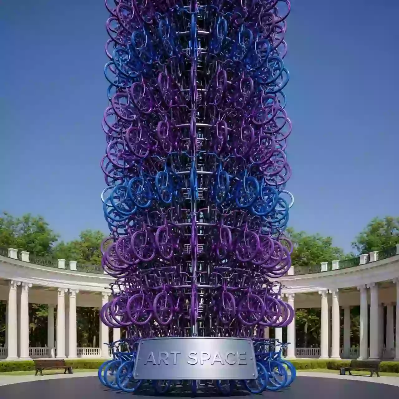 Аренда Инсталляция из 3144 велосипедов высотой 30 метров в санатории «Металлург» — ART SPACE