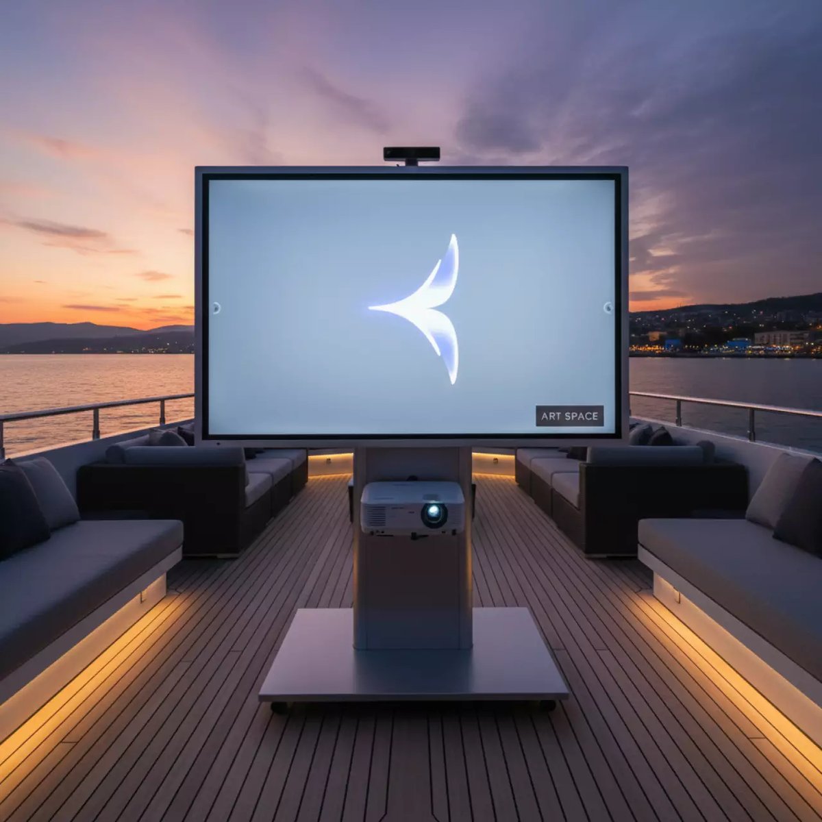 Аренда Интерактивная доска SMART SBM787V ультракороткофокусный проектор BenQ MW855UST на VIP-яхте (Имеретинский порт) — ART SPACE