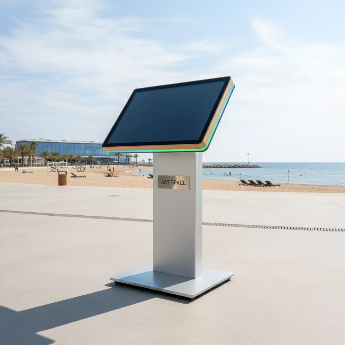 Аренда Интерактивная настольная книга AVKompleks RGB 27 на стационарной опоре в пляжном комплексе VinoGrad — ART SPACE