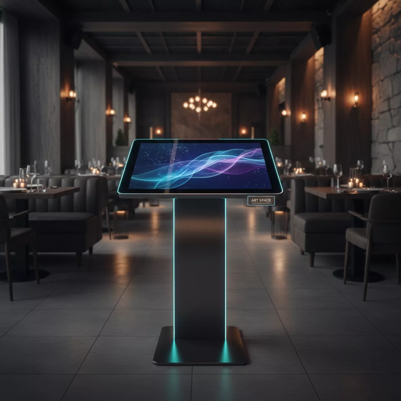 Аренда Интерактивная панель AxeTech Union Start 24 дюйма в ресторане «Баран-Рапан» — ART SPACE