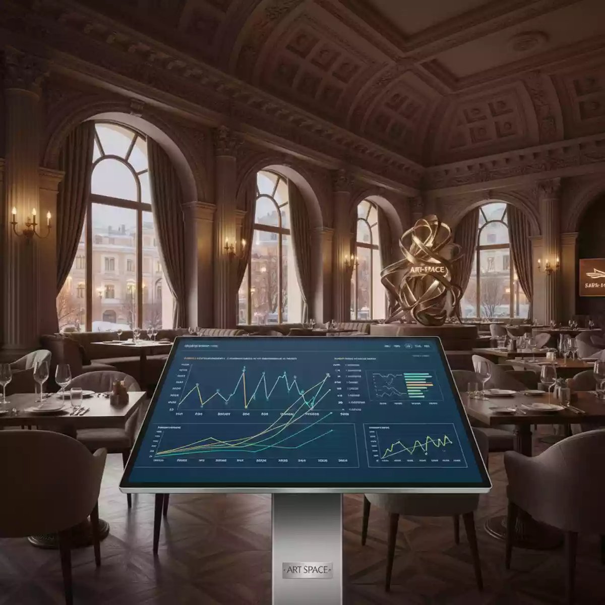 Аренда Интерактивная панель Девайс спаситель в ресторане «Баран-Рапан» — ART SPACE