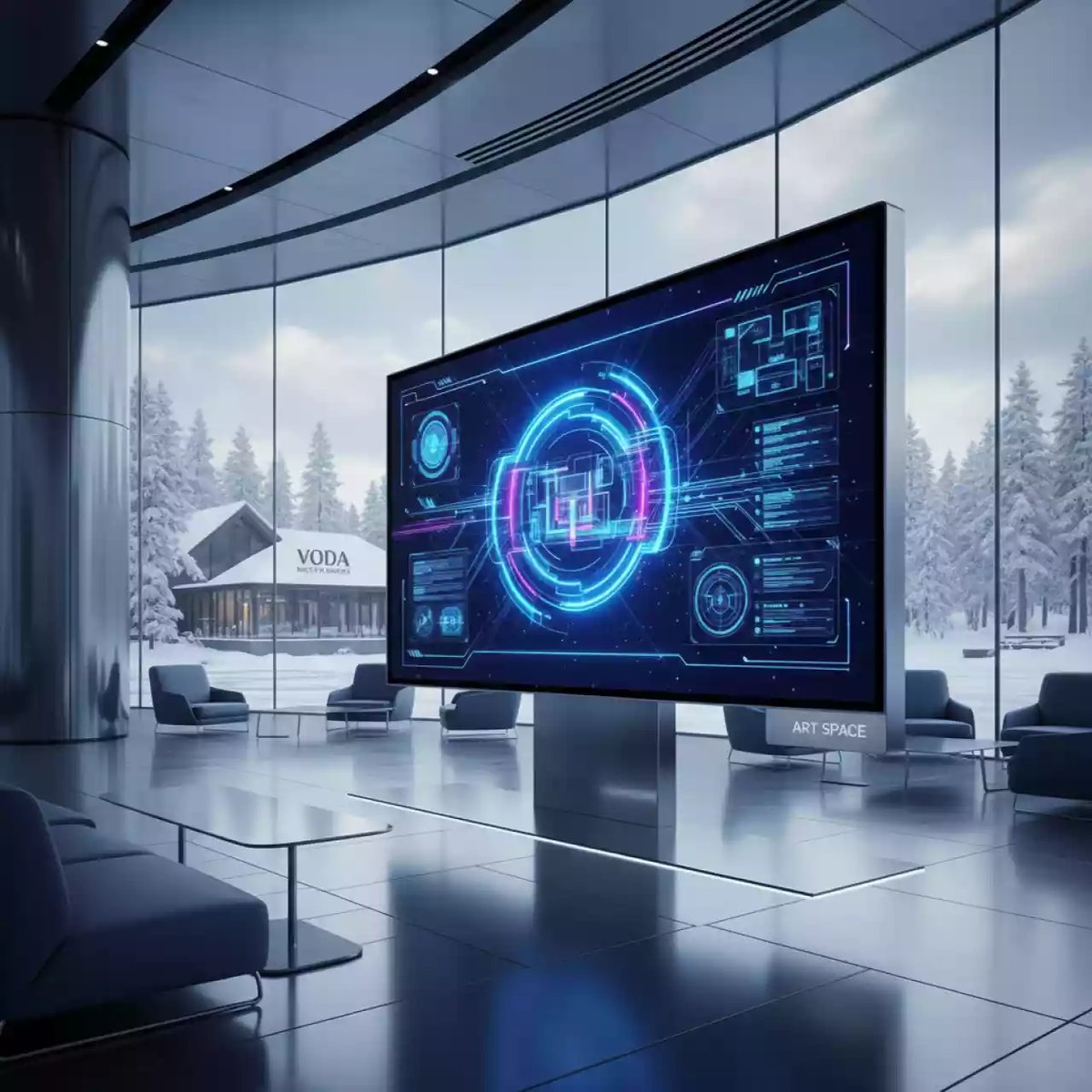 Аренда Интерактивная панель InterTouch CS 8 128 2 блока 86 дюймов в ресторане «Voda» — ART SPACE