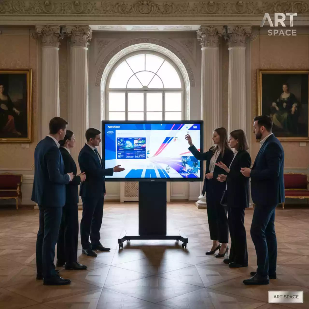 Аренда Интерактивная панель Newline TT 8624Z 86 дюймов 4K камера 8 микрофонов в усадьбе Голицына — ART SPACE