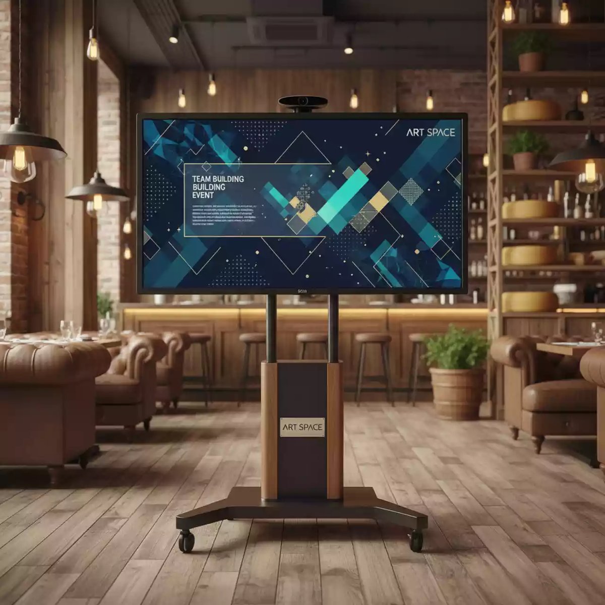 Аренда Интерактивная панель Newline TT 8624Z PCAP 4K камера 8 микрофонов Optical Bonding EDLA в ресторане «Сыроварня» — ART SPACE