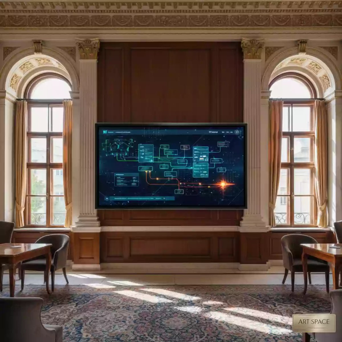 Аренда Интерактивная панель Prestel TSP 4K863 86 дюймов в Boutique Hotel PORTUM 1905 — ART SPACE