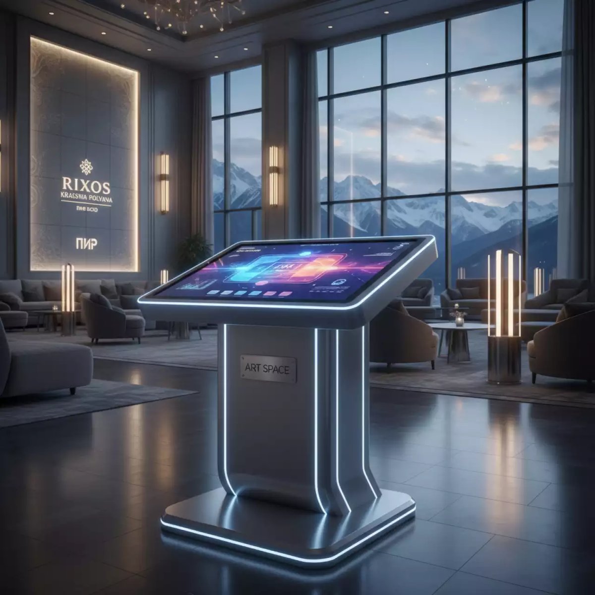 Аренда Интерактивная трибуна AxeTech Light Start в Rixos Krasnaya Polyana — ART SPACE